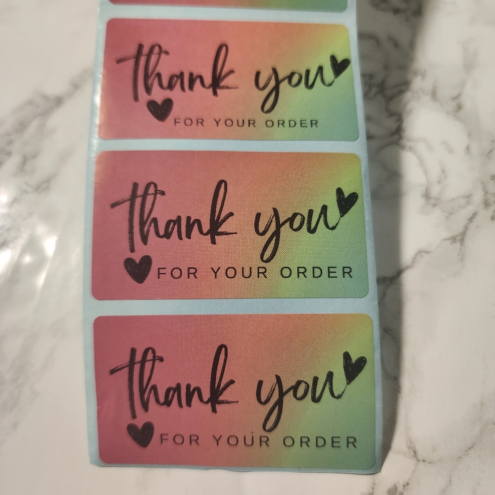 100pcs  Thermal Thank you Stickers